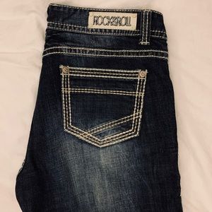 Rock & Roll Cowgirl Denim Blue Jeans Bootcut 31x36